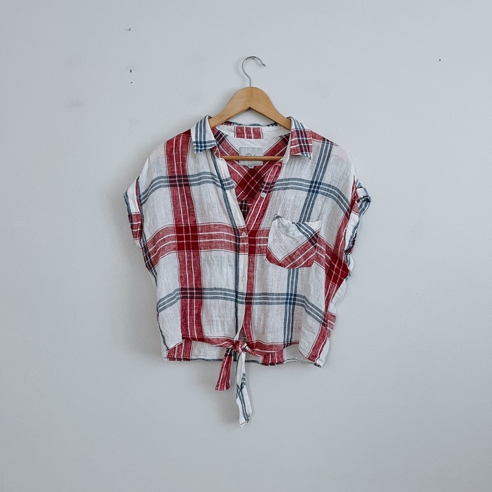 Rails Red White and Blue Plaid Short Sleeve Button Down - Picture 2 of 6